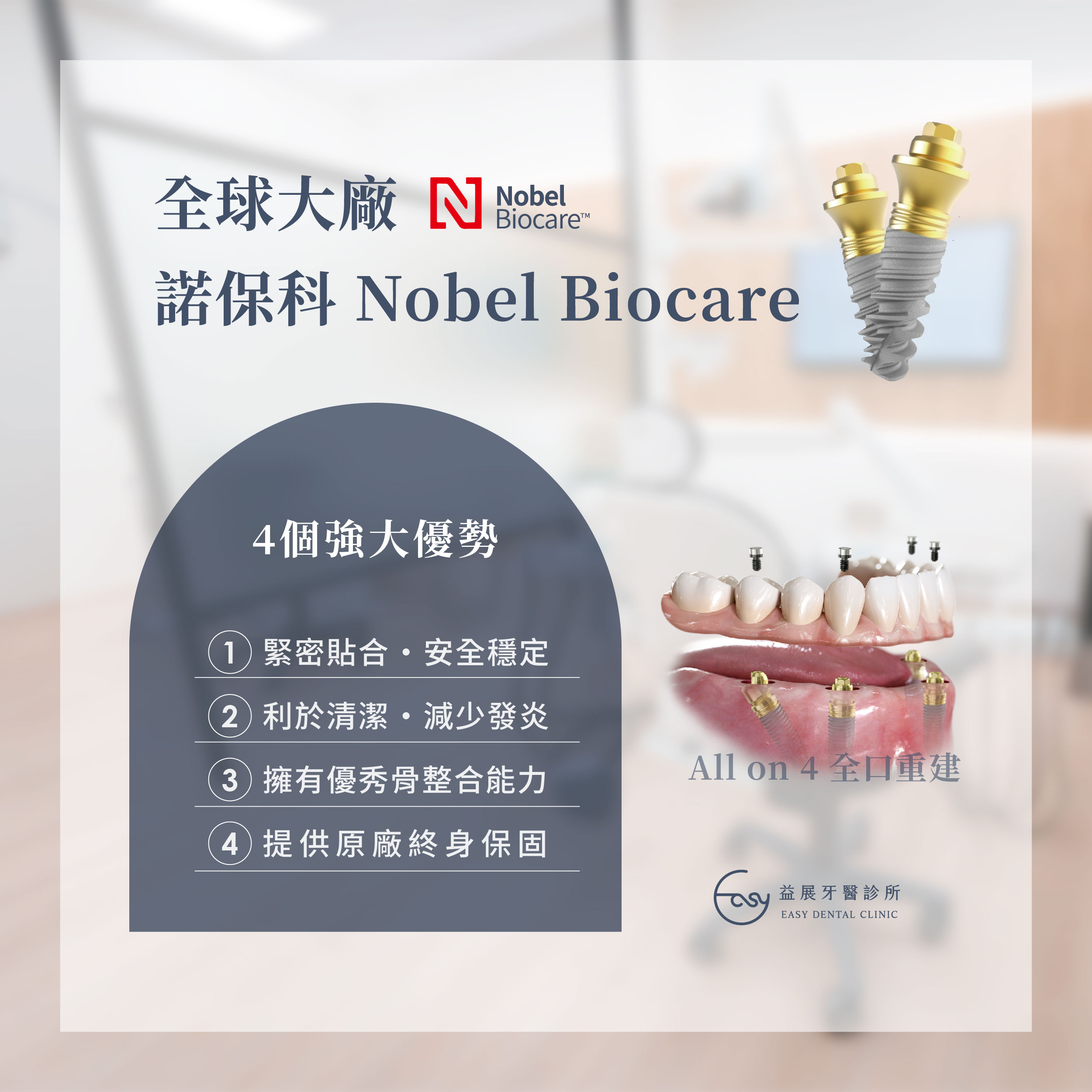 諾保科Nobel Biocare植體強大優勢